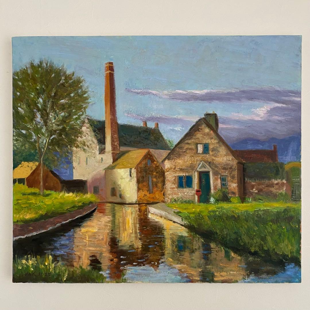 イギリスの田舎街 F10 風景画 油彩画 oil painting art