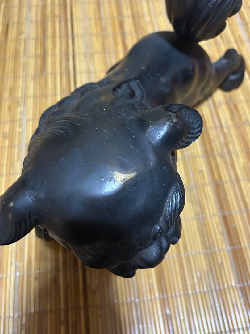 ブロンズ製獅子の彫刻 アンティーク 工芸品 漆芸 美術品 アート レトロ 昭和