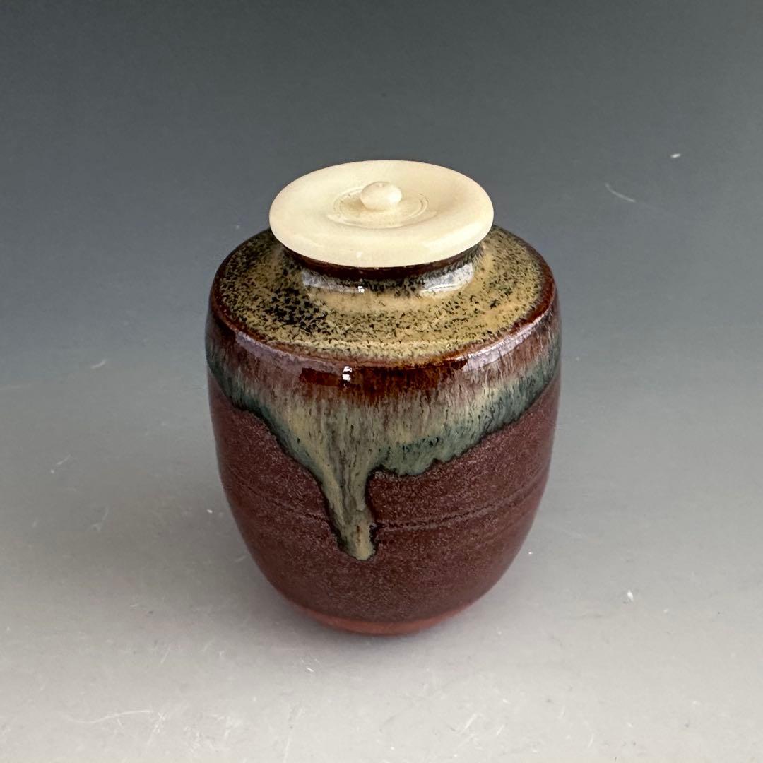 茶道具　肩付　茶入　濃茶器　宮川香雲　共箱　京焼　仕服付　茶事　稽古