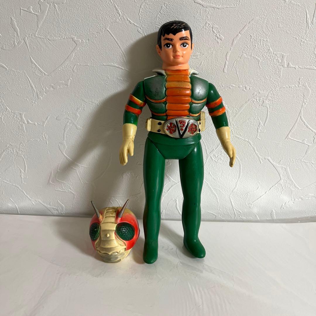 ⚠️当時物・レア　仮面ライダーV3 スタンダードサイズ　旧バンダイ　面取れ　ソフビ