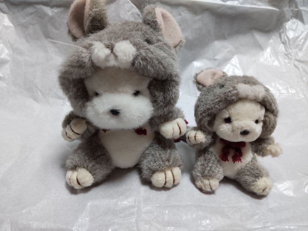 うめ吉 鈴付き ねずみ 着ぐるみ 2体セット ぬいぐるみ オリエンタルトーイ
