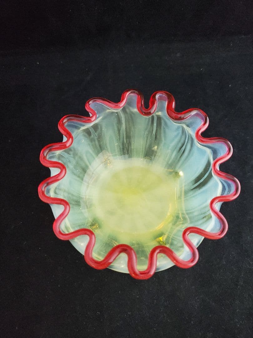 アンティーク キャンディーポット ヴァセリンガラス1880年頃 英国製