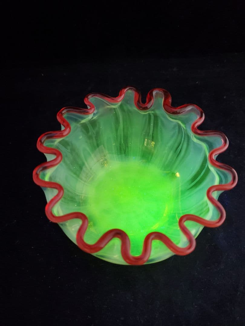 アンティーク キャンディーポット ヴァセリンガラス1880年頃 英国製