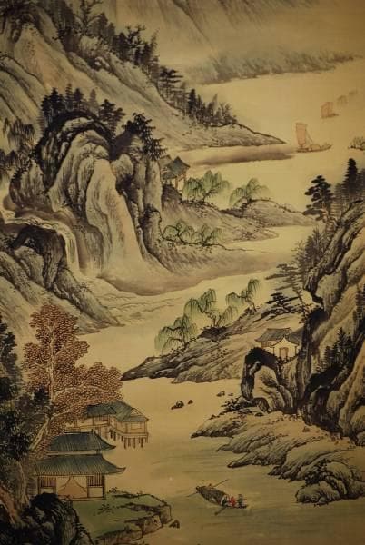 不詳/作者不詳/山水図/布袋屋掛軸HC-489