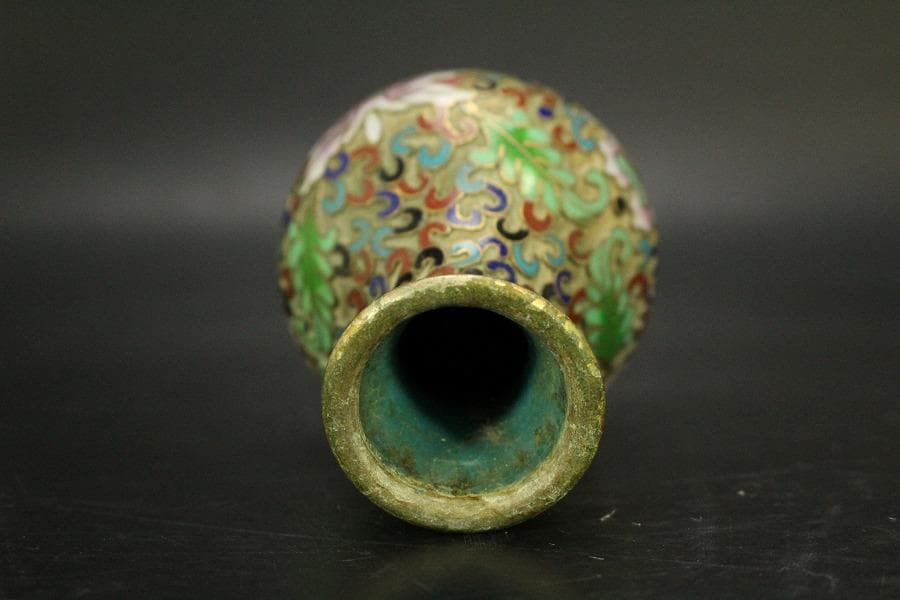 中国美術 七宝 小瓶 壷 高7.7cm(LC536)