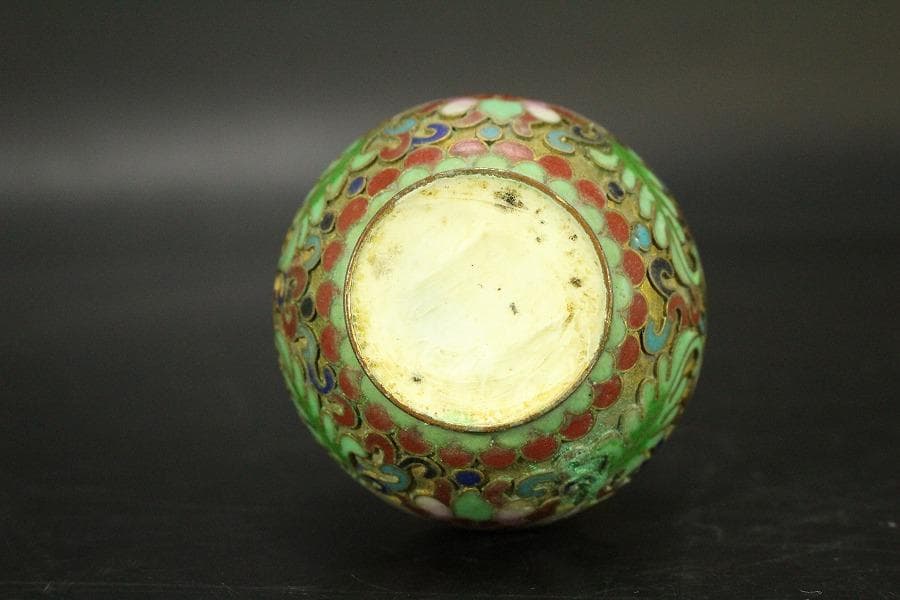 中国美術 七宝 小瓶 壷 高7.7cm(LC536)