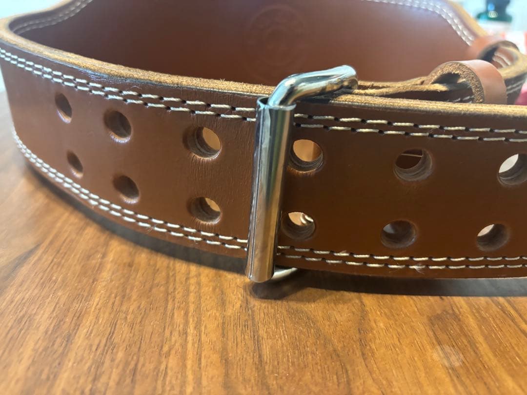 GOLD'S GYM レザー トレーニングパワーベルト Lサイズ