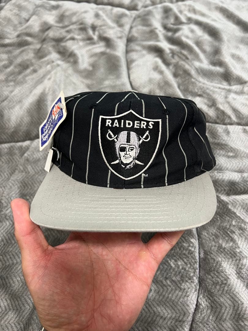 RAIDERS ストライプキャップ NFL公式 90s 希少 デッド