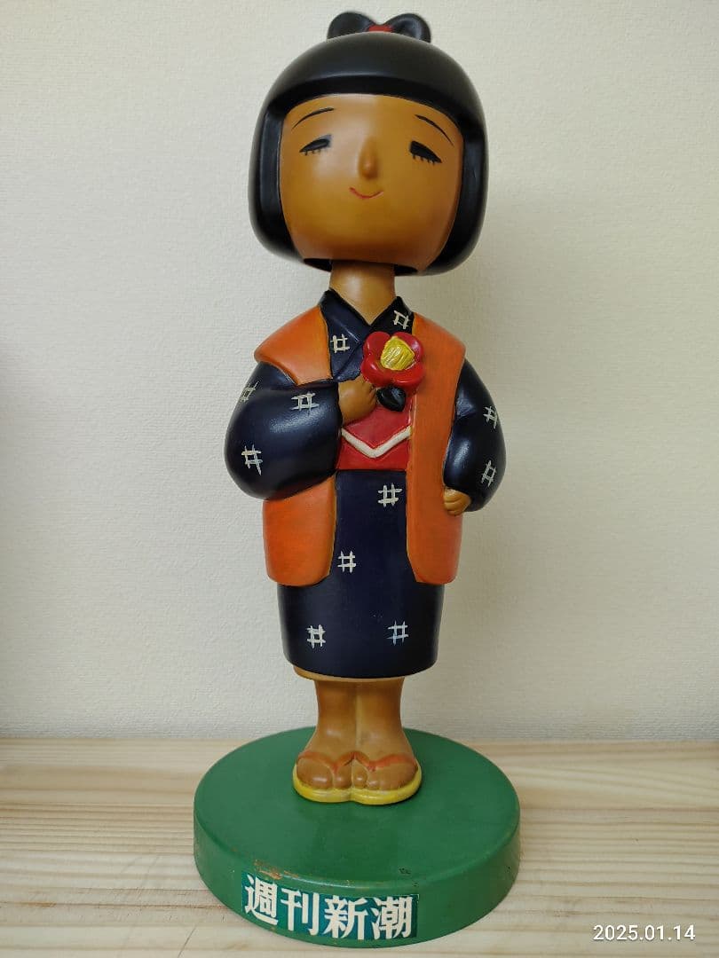 昭和レトロ 週刊新潮 夕焼けちゃん カウンター用 首振りソフビ 谷内六郎