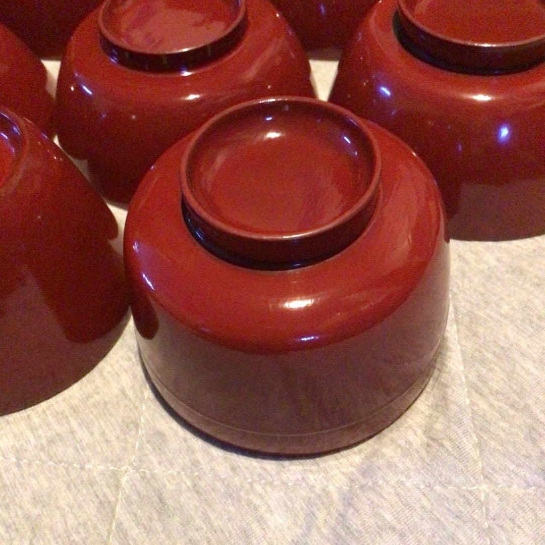 赤漆塗　底厚　お椀色々　蔵から発見　昭和初期　大正　明治　レトロ品！希少！