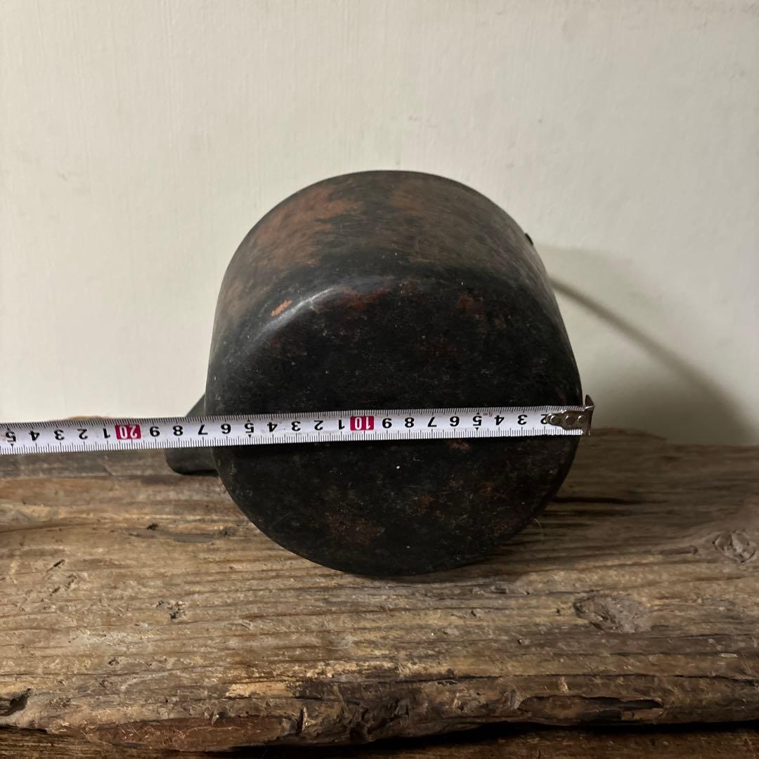 シャビー 古い片口銅鍋その④コッパーケトル　骨董　ガーデニング　古道具　検:李朝