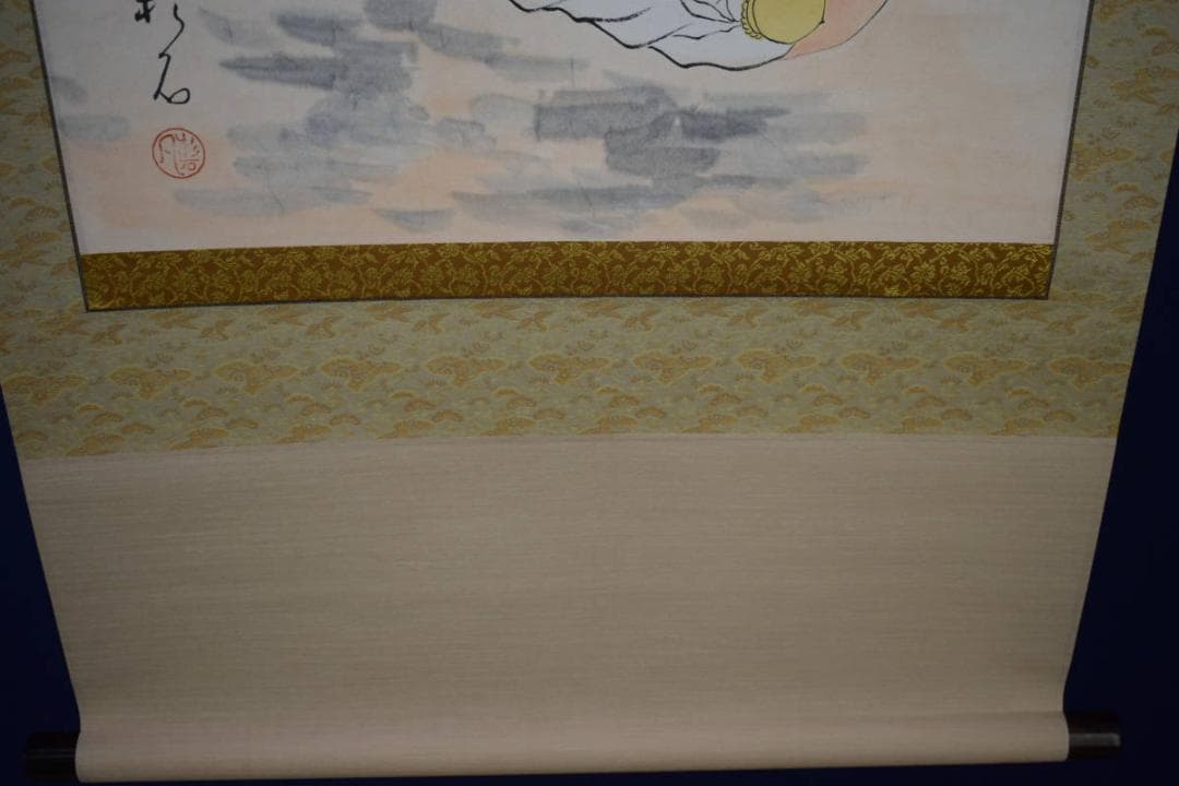 真作/近藤杉石/韋駄天/桐共箱付/布袋屋掛軸HH-606