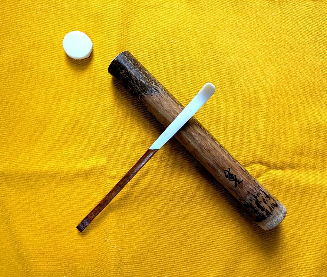 【閉店売り尽し】本煤竹挟継茶杓 定寸利休