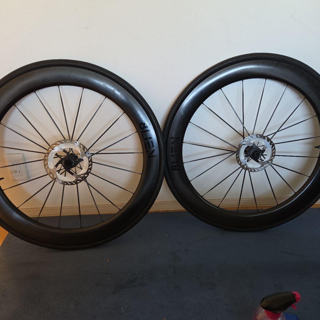 【未使用に近い】8lien L6Wカーボンホイール|GPタイヤ新品同様|即走行可