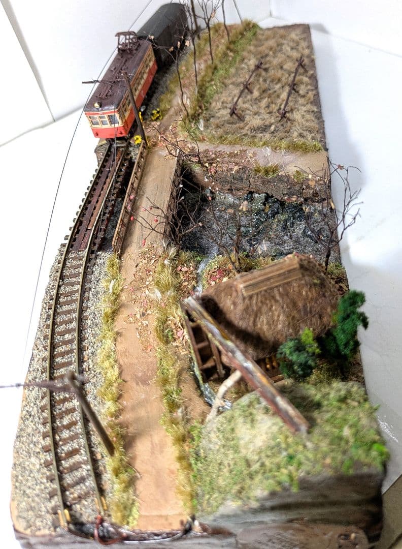 林*和様 Nゲージ・ジオラマ【貨車を繋いだ地鉄電車・秋】※車両付き