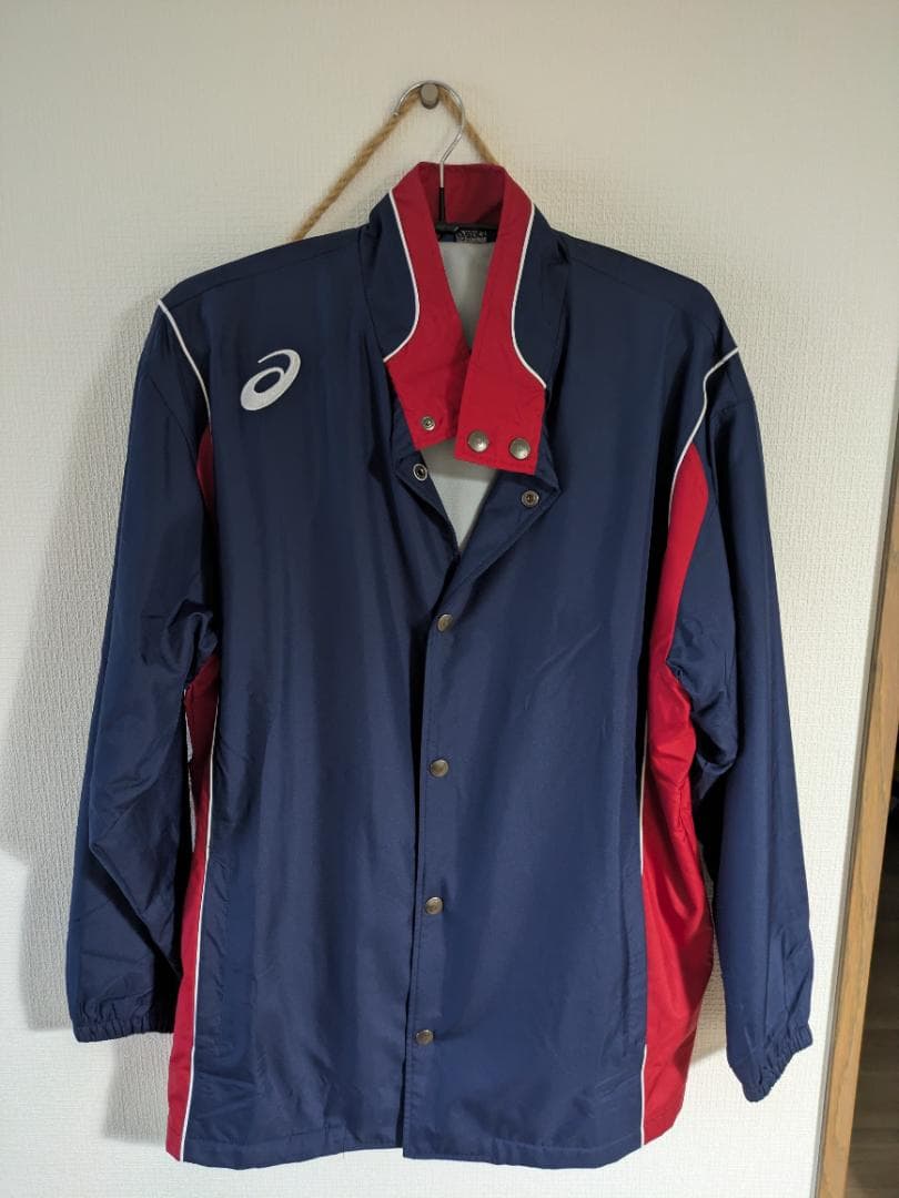 asics ネイビー/レッド ジャケット Coach Jacket M/L