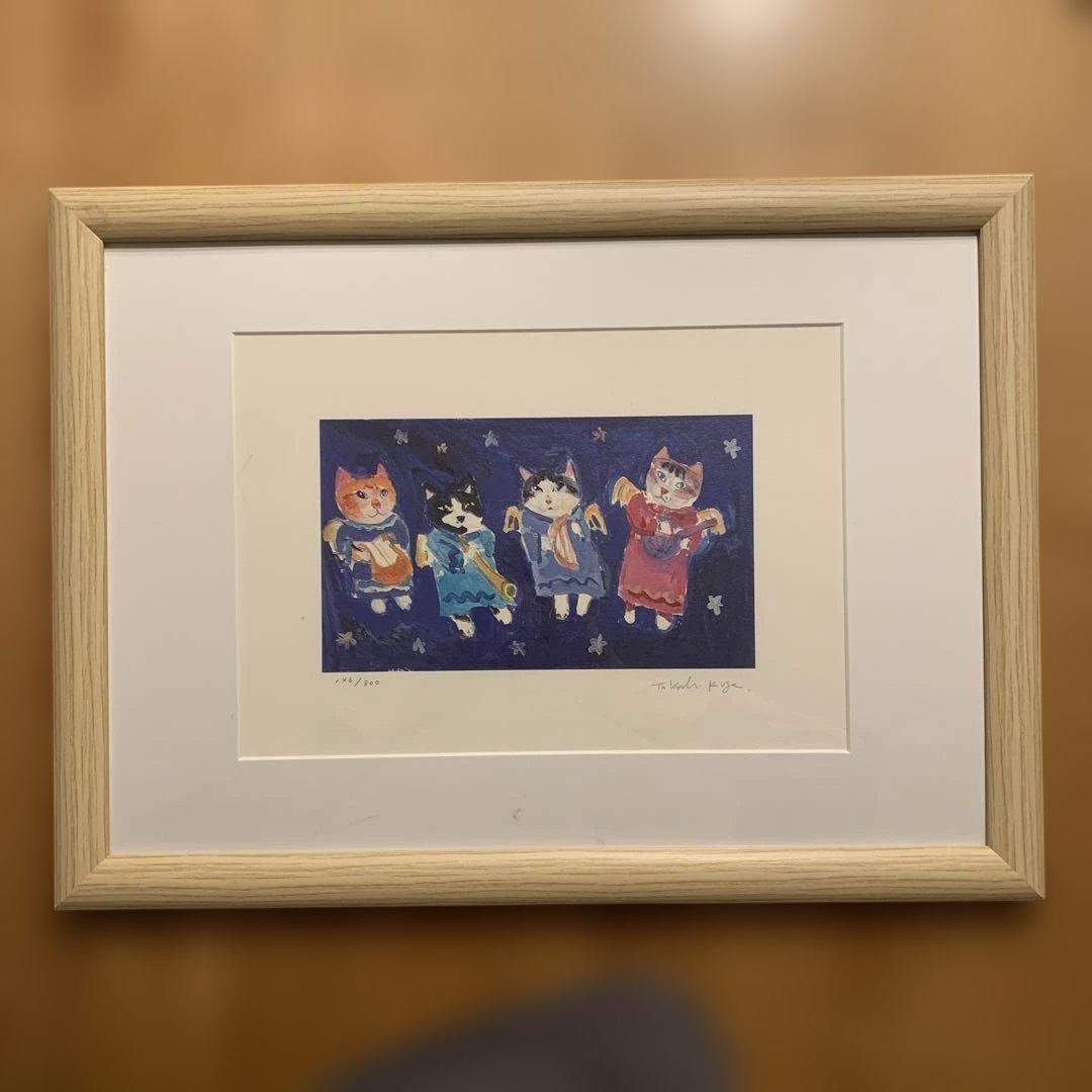 久下貴史　版画　「幼いエンジェル・キャッツ」