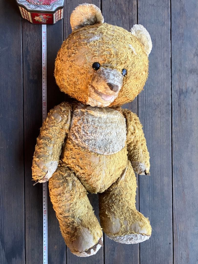 ハンガリー アンティーク テディベア ぼろぼろになるまで愛されたくまのぬいぐるみ