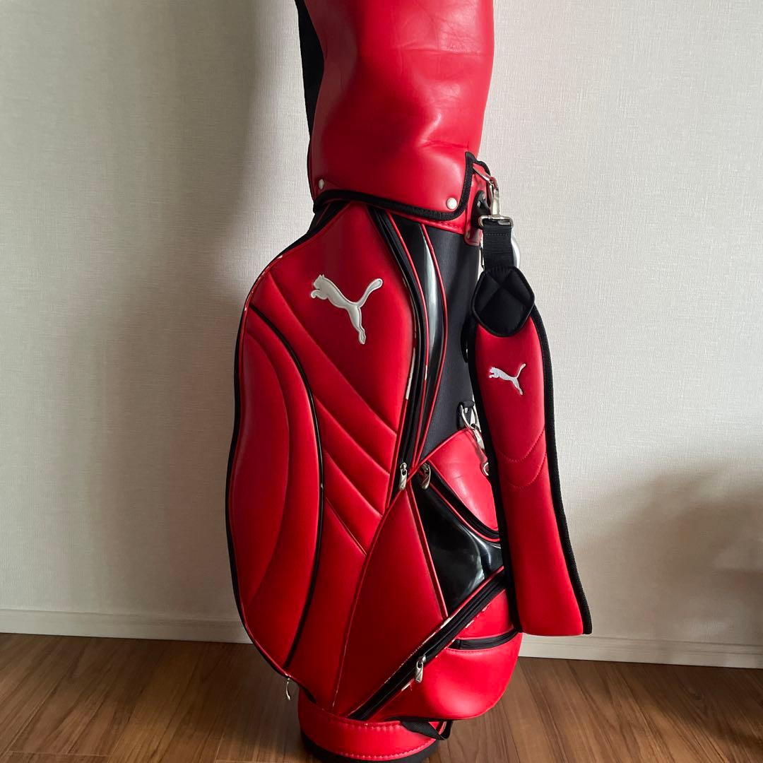 PUMA キャディバッグ 赤/黒 合成皮革