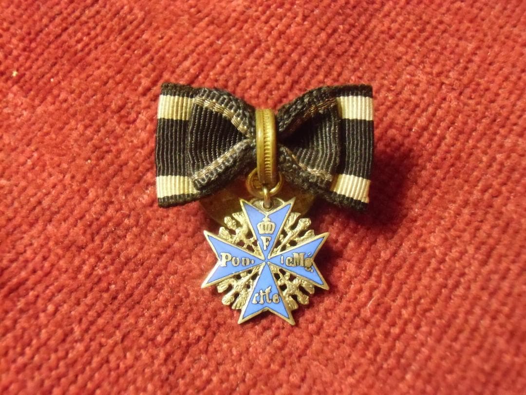 Ｗ帝政ドイツ軍/プロイセン王国＊プールルメリット＊ミニチュア勲章略章（実物）