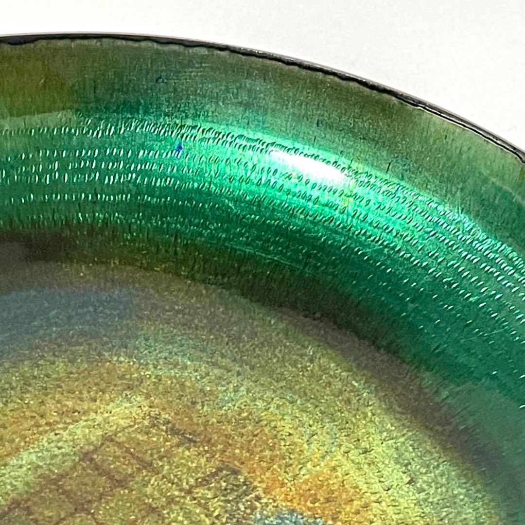 ノルウェー 銅製 エナメル絵皿　Bjornstad ビョーンスタッド