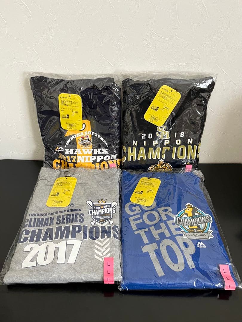 福岡ソフトバンクホークス　パーカー　Ｌサイズ　マジェスティック　４点セット