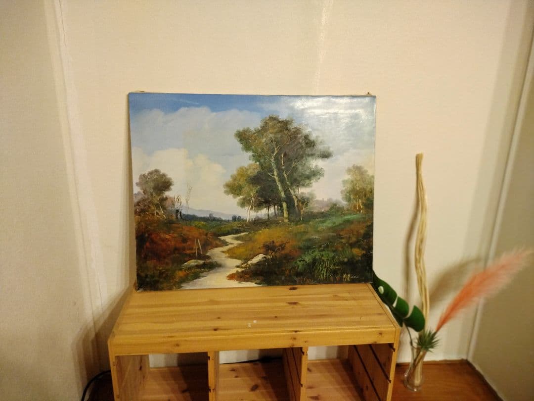 油彩画 自然の風景 サインあり