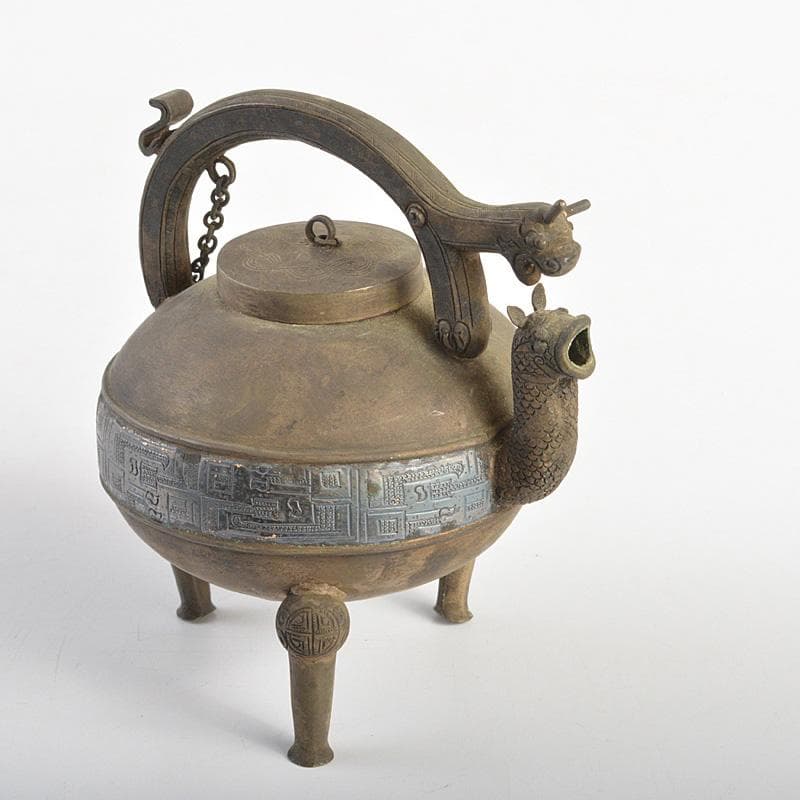 中国　古銅青銅　饕餮文　水注　水滴　M　R7365