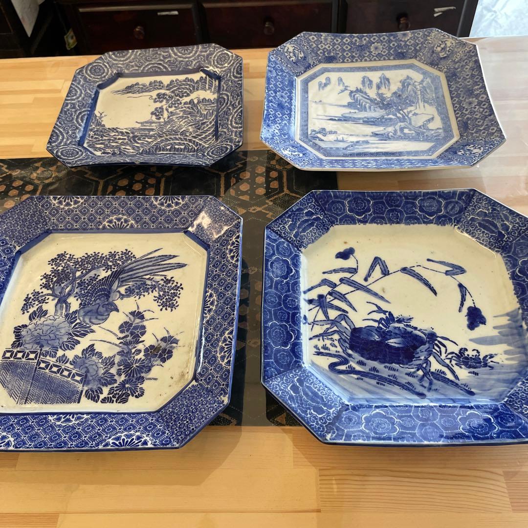 骨董角皿、印判4枚