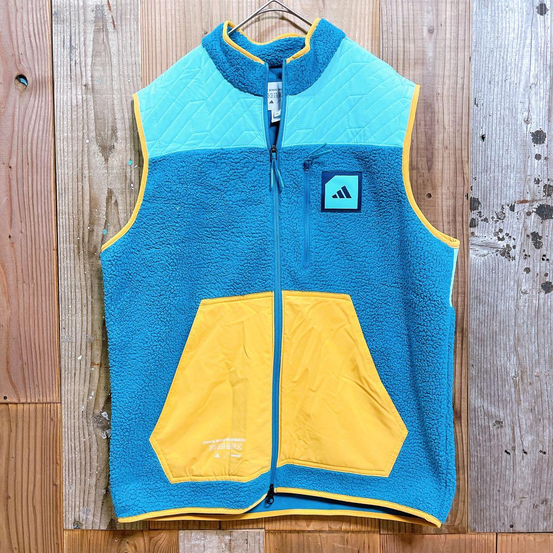 adidas ADICROSS パテッド ボアフリースベスト Lサイズ