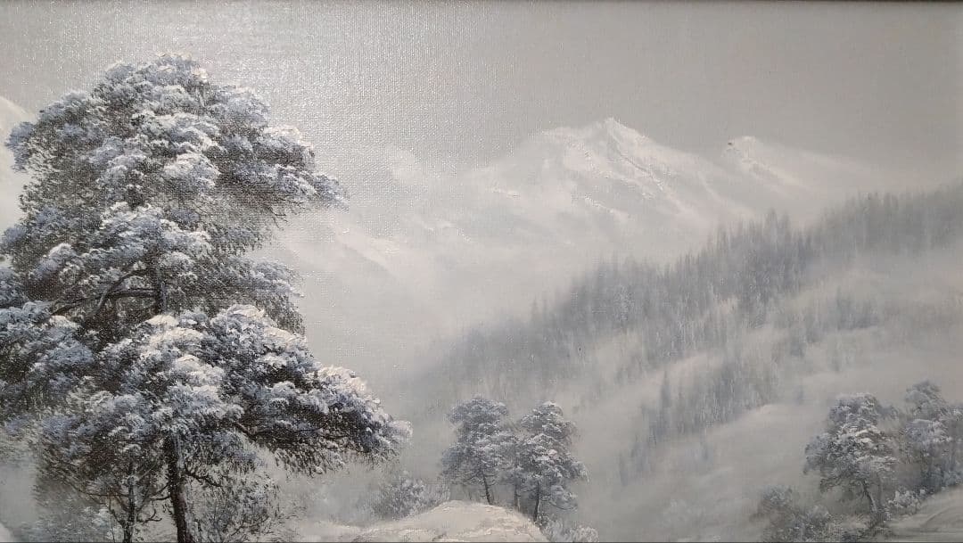 人見友紀　伝説の逃亡画家　雪景色　油彩　油絵　風景画　12号