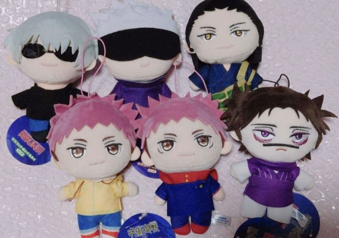 呪術廻戦 ラウンドワン ぬいぐるみ 五条悟 夏油傑 虎杖悠仁 脹相 まとめセット