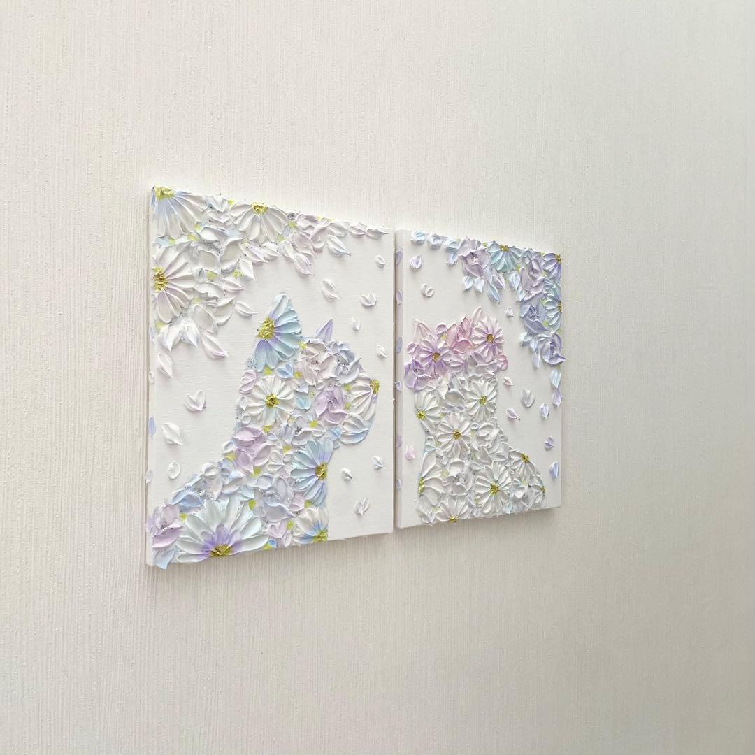 「ふたりの物語」　F3 2枚セット　テクスチャーアート　結婚祝い　記念日ギフト