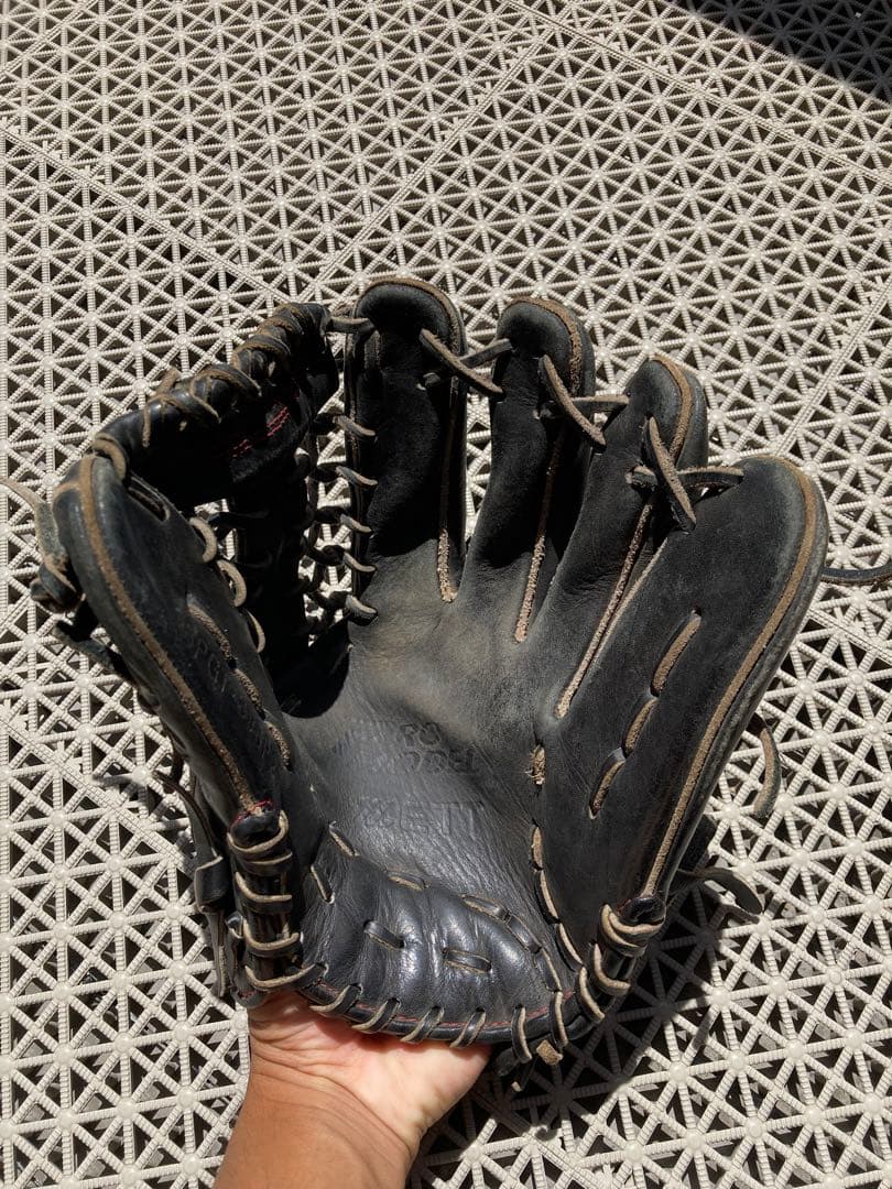 ZETT 硬式グローブ 黒 外野用