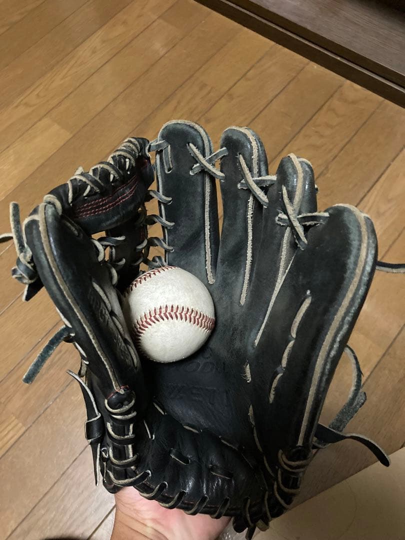 ZETT 硬式グローブ 黒 外野用