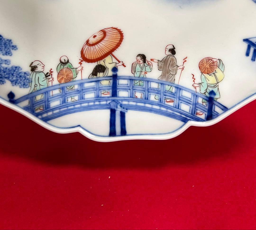 古美術 今右衛門作 人物 風景 飾り皿　木箱付き コレクション 骨董品