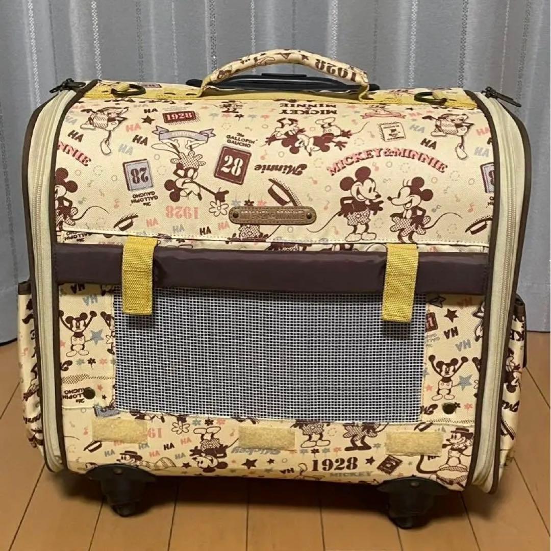 キャスター付きペットキャリー/ディズニー(ミッキー＆ミニー)柄