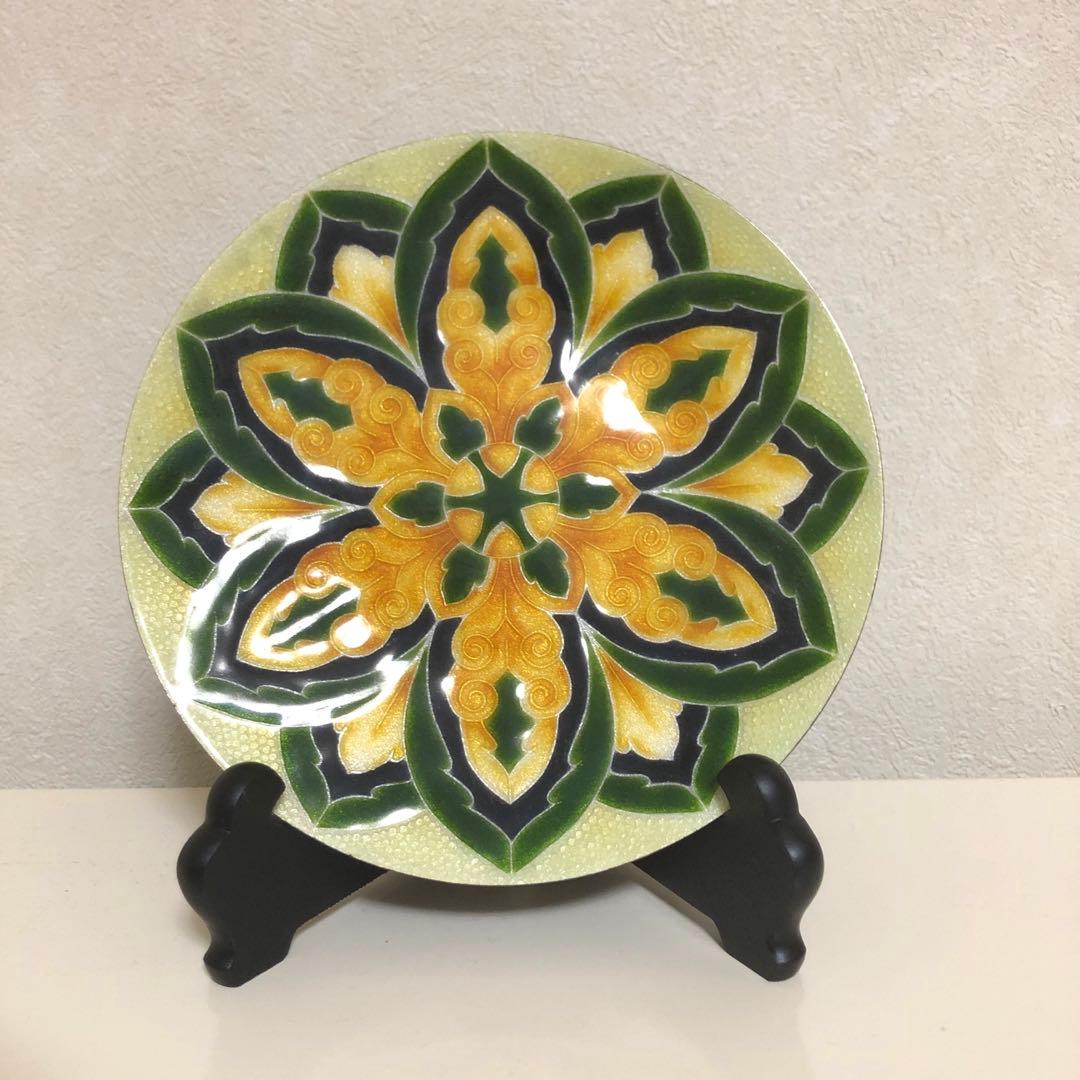 安藤七宝店　銀彩七宝皿