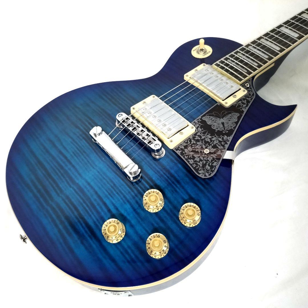 美品　Grote　LP Style　レスポールタイプ　シースルーブルー　トラ杢