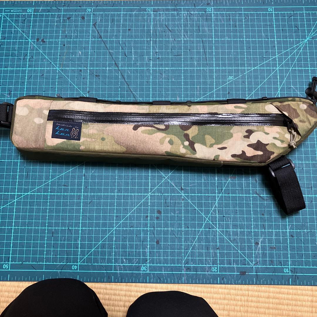 ハンドメイドフレームバッグ　X-PAC マルチカム/トロピック43cm