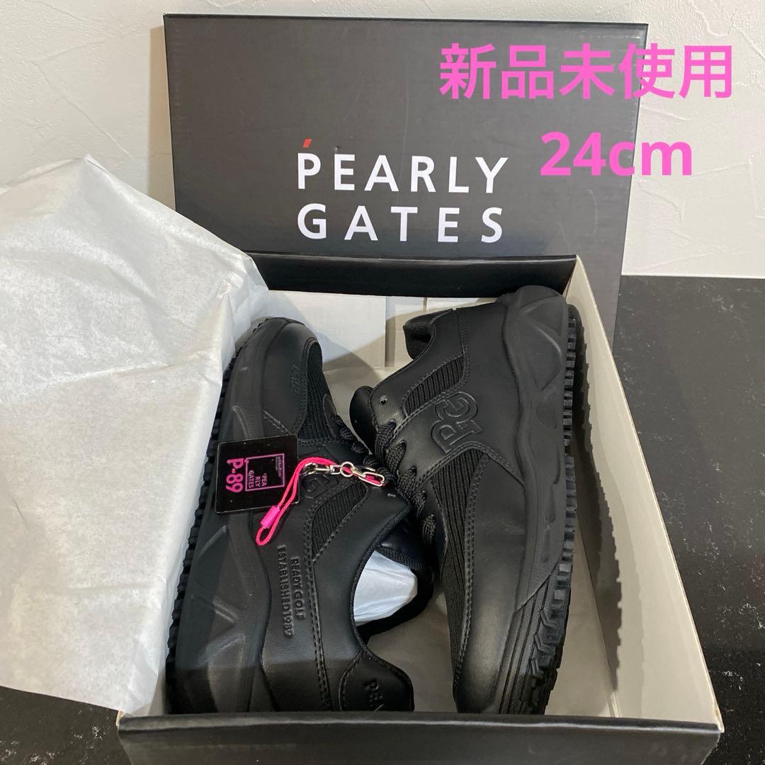 新品未使用 パーリーゲイツ スパイクレスシューズ 24cm 黒