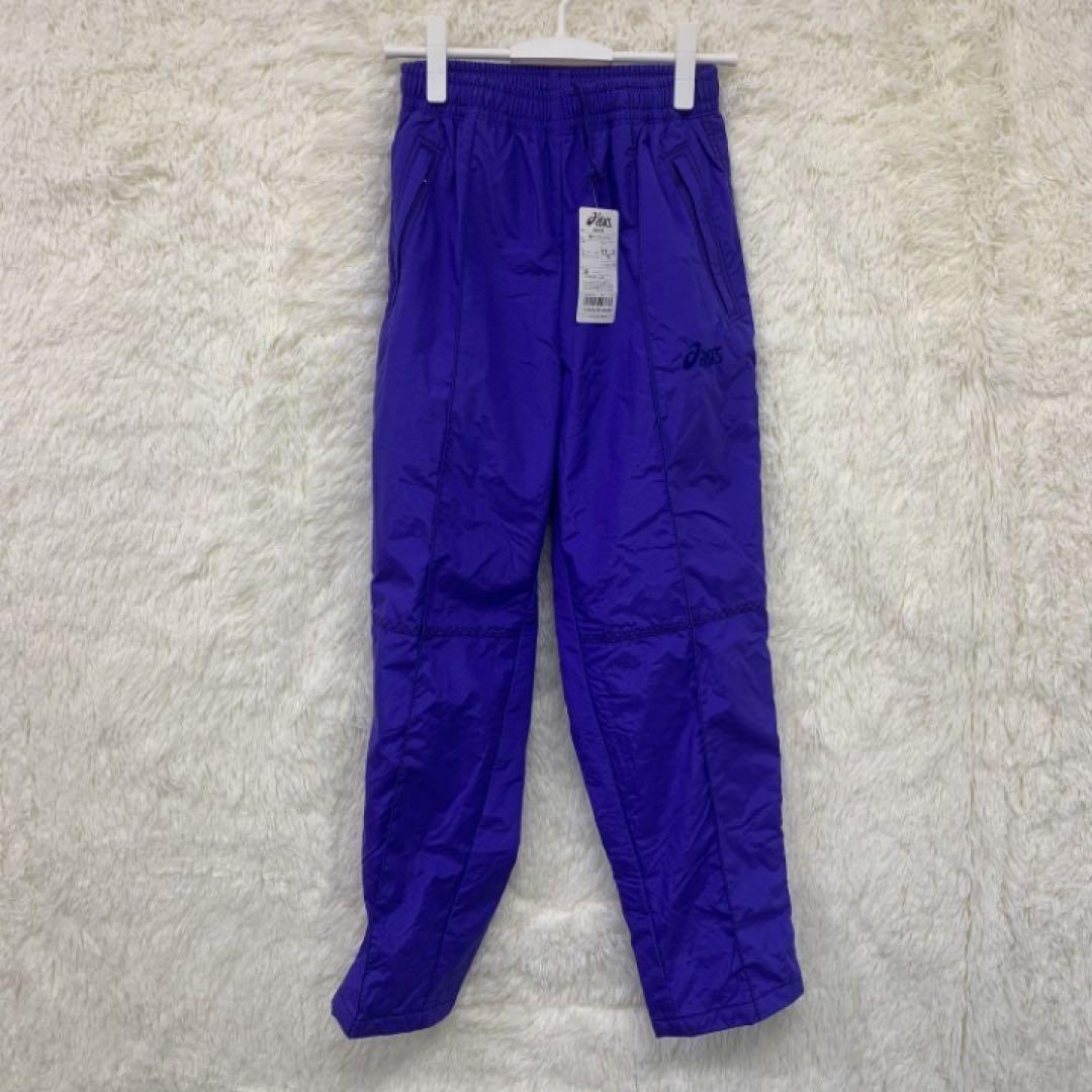 昭和レトロ★90年 アシックス ジャージ ウインドブレーカー 上下セットパープル