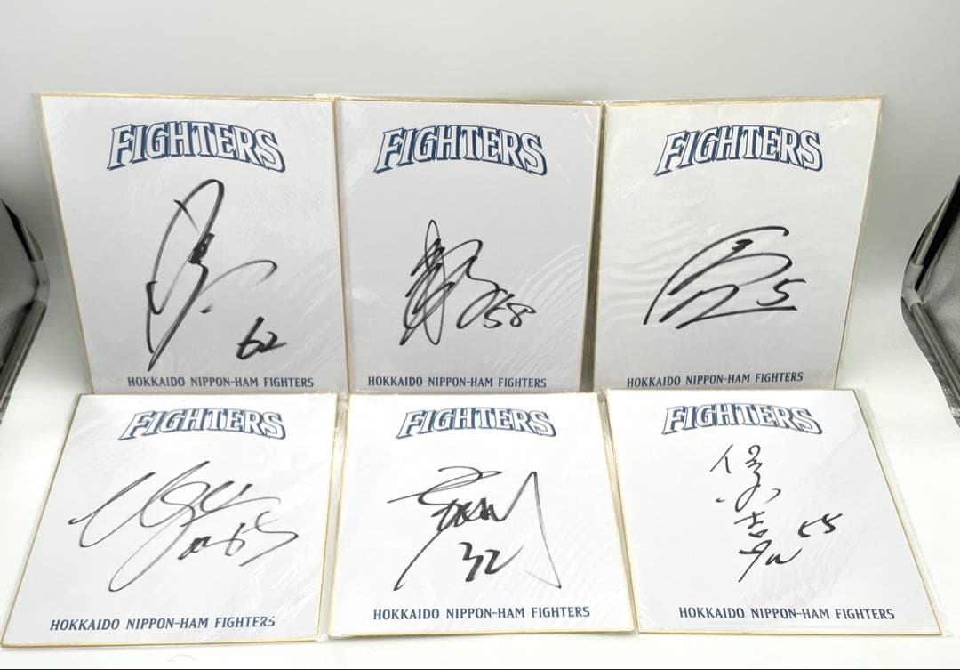 北海道日本ハムファイターズ サイン入り色紙　6枚セット