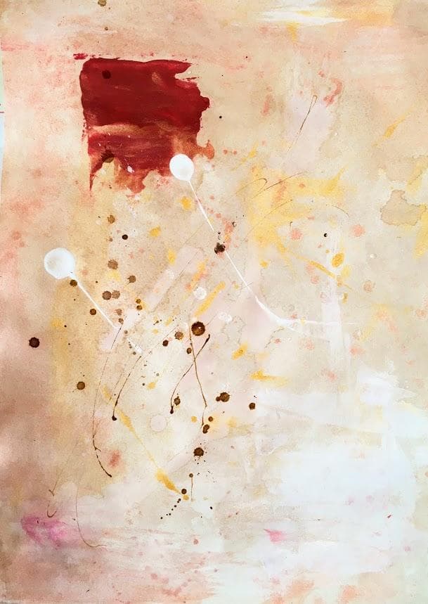 新築祝い　誕生日　あたたかみのあるアクリル抽象画