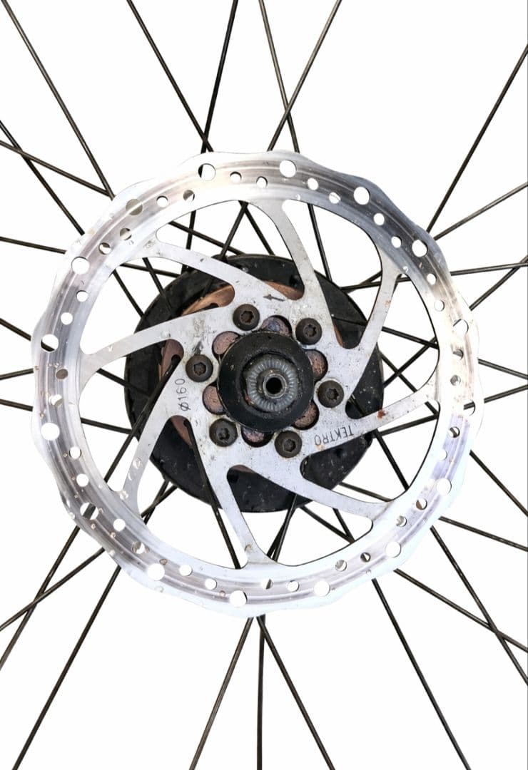 26インチ前後完組ホイール タイヤ、チューブ、ディスク前後、スプロケ付き。