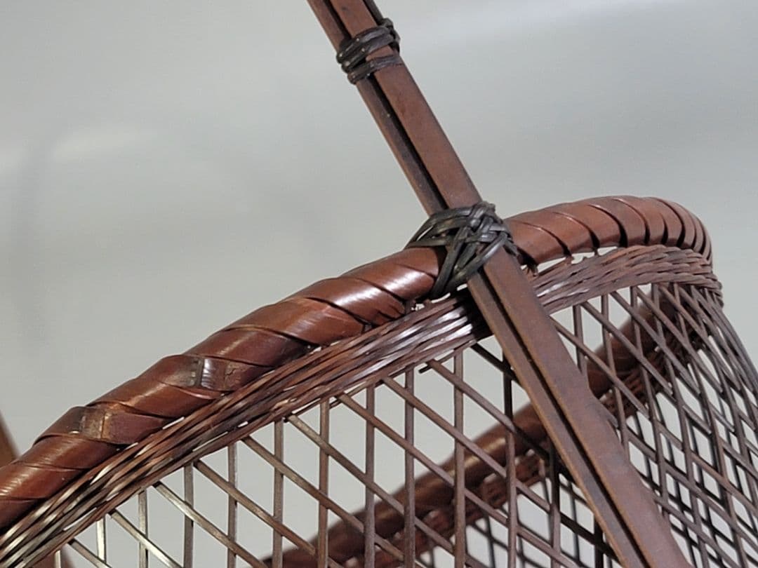 DT532 竹籠 花生 三件 在銘 作家物