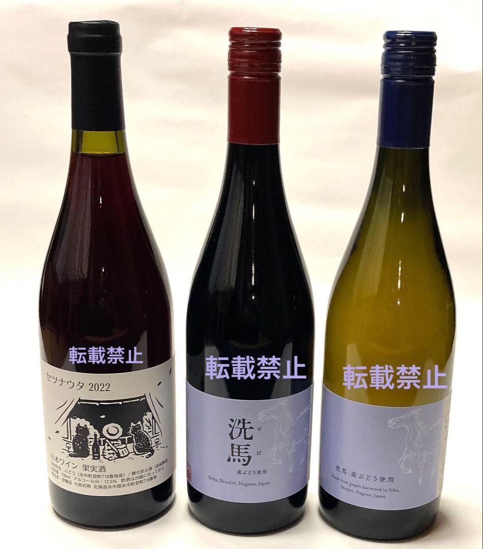 ドメーヌオヤマダ　洗馬白、赤2023年　セツナウタ2022年　3本セット