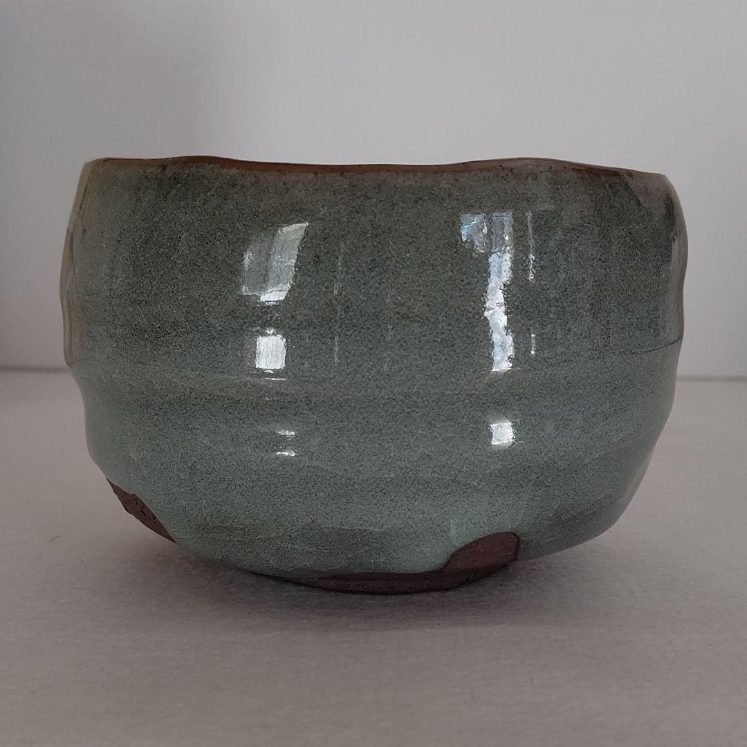【共箱付】 美濃青瓷茶碗 作家「林隆一郎」