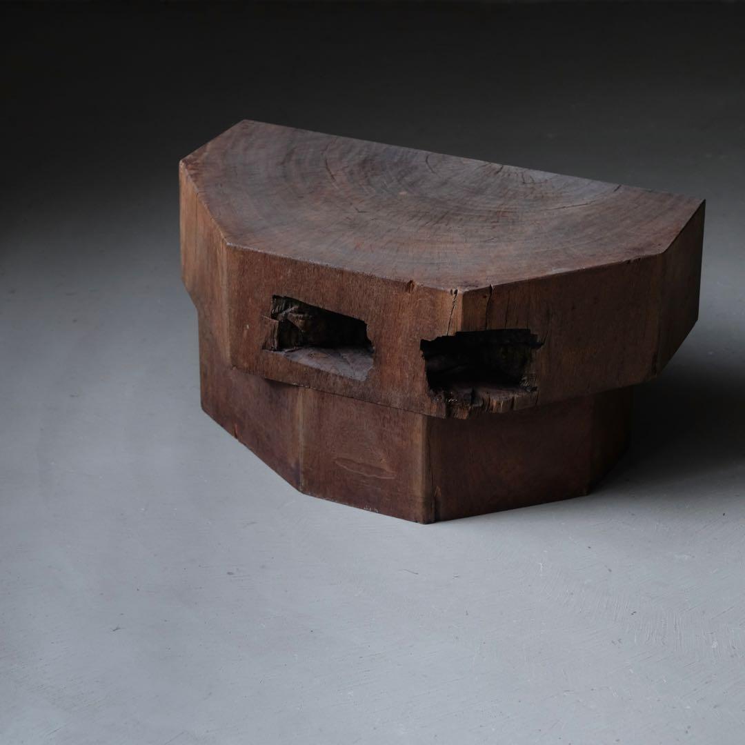 欅材 古い花台　展示台 座卓 サイドテーブル ローテーブル 古家具 アンティーク