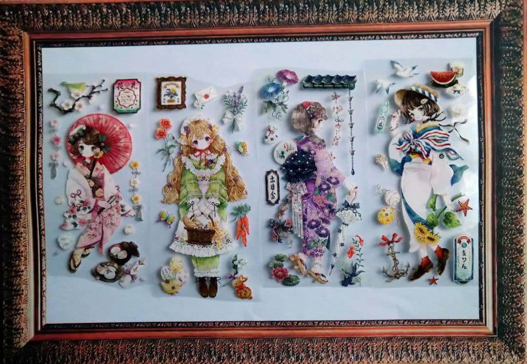 ✩再販✩J22＃四季歌(水晶PET)切り売り海外人物マステ季節日記手帳